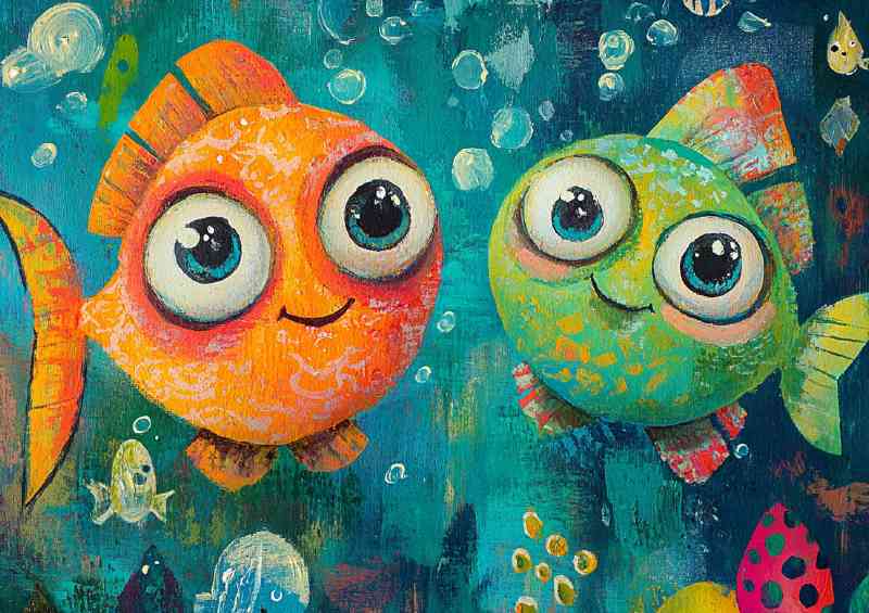 Whimsical platful fish | Canvas
