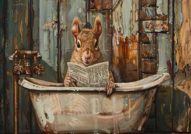 Squirrel in full bath surreal | Di-Bond