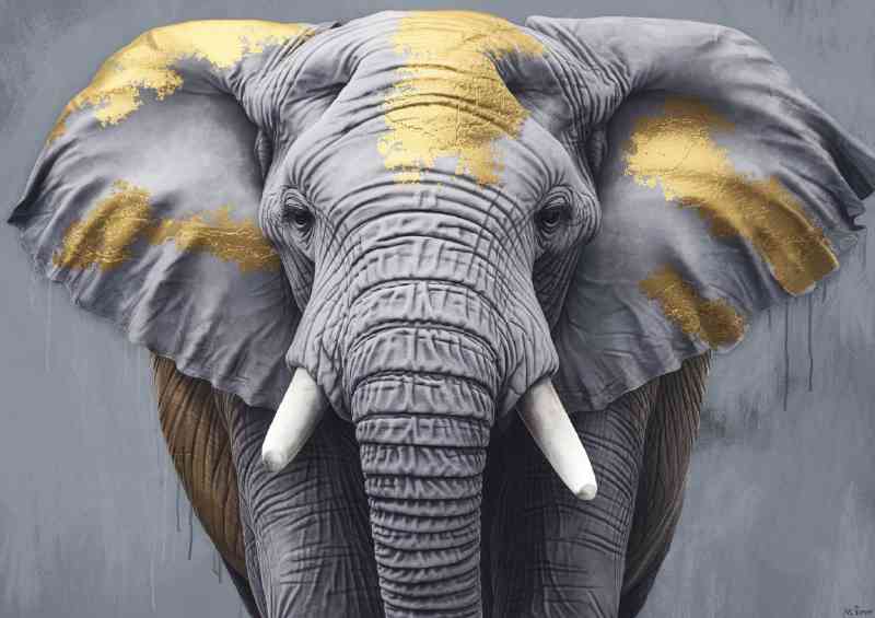 An artistic portrayal of an elephant | Metal Poster