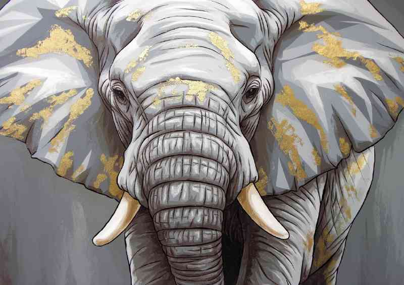 Artistic portrayal of an elephant | Metal Poster