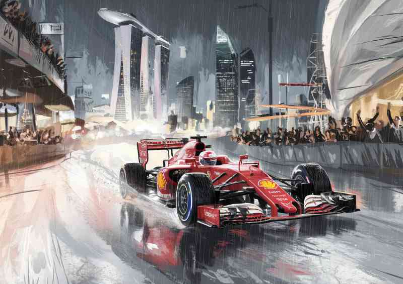 Dramatic formula one scene painted | Di-Bond