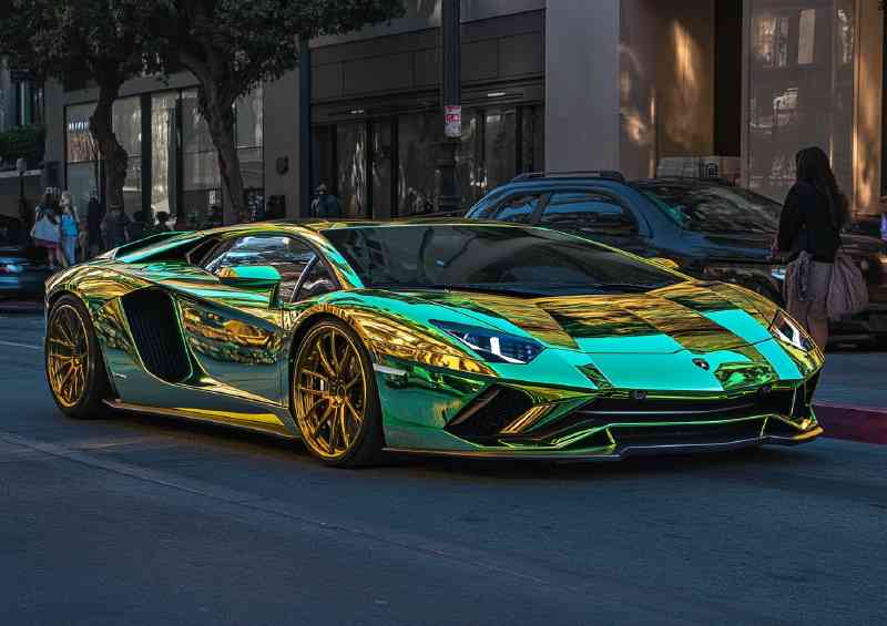 Electric green Lamborghi | Poster