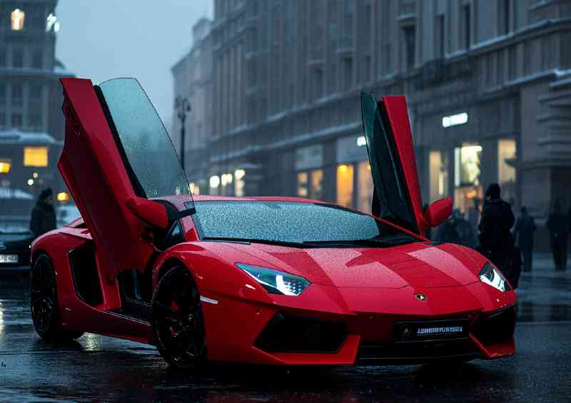 Lamborghini Aventador bright red | Canvas