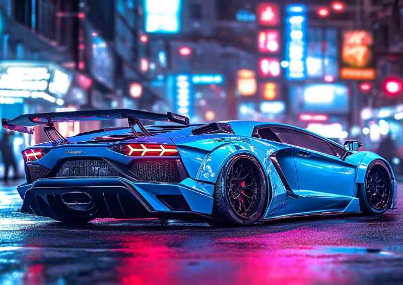 Lamborghini Aventador hot in the city | Metal Poster