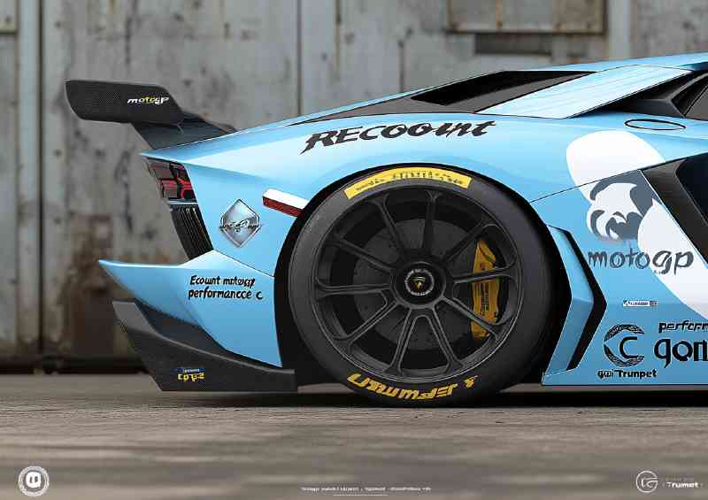 Lamborghini Aventador with black wheels | Canvas