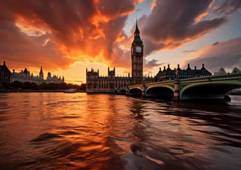 Big ben in london at sunset | Canvas