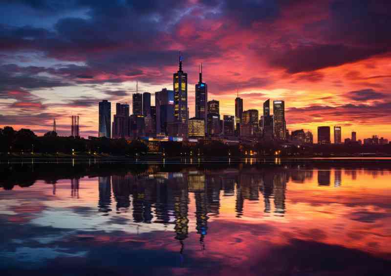 Frankfurt urban germany skyline | Poster