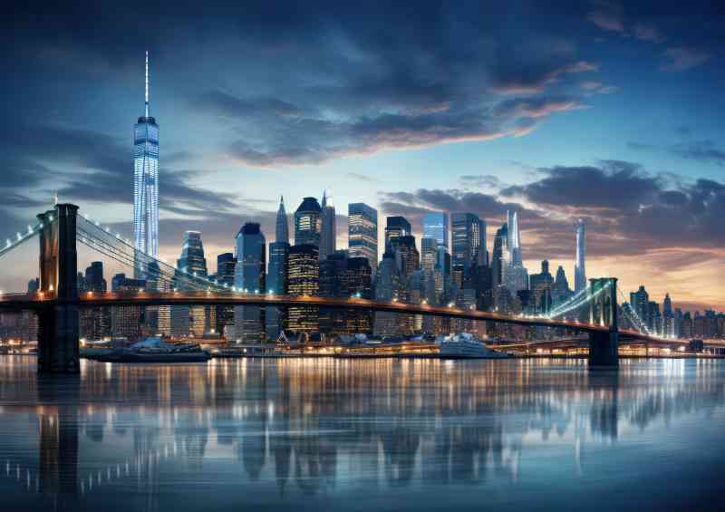 The bridge new york skyline daytime | Poster