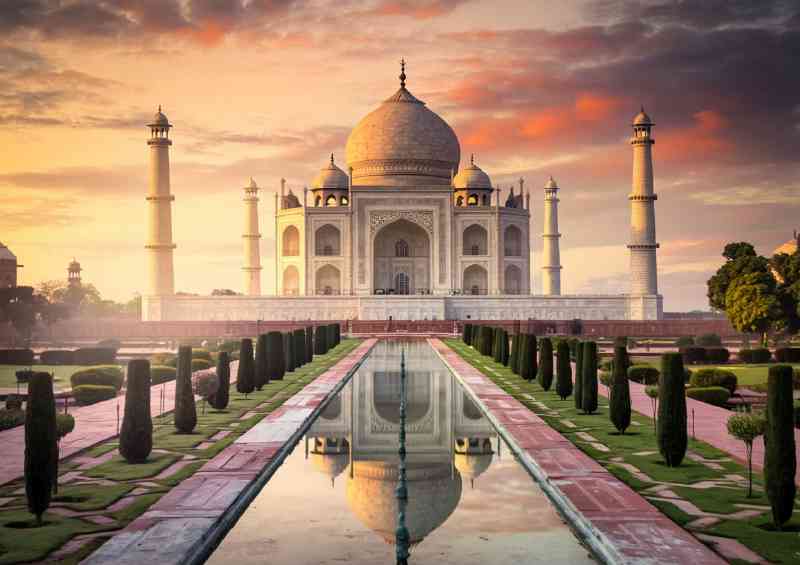 Taj mahal a white marble marvel | Metal Poster