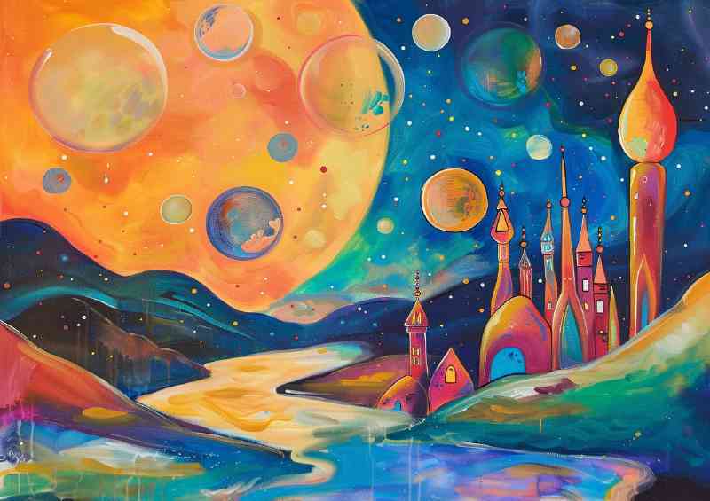 Tall spires abstract landscape | Poster