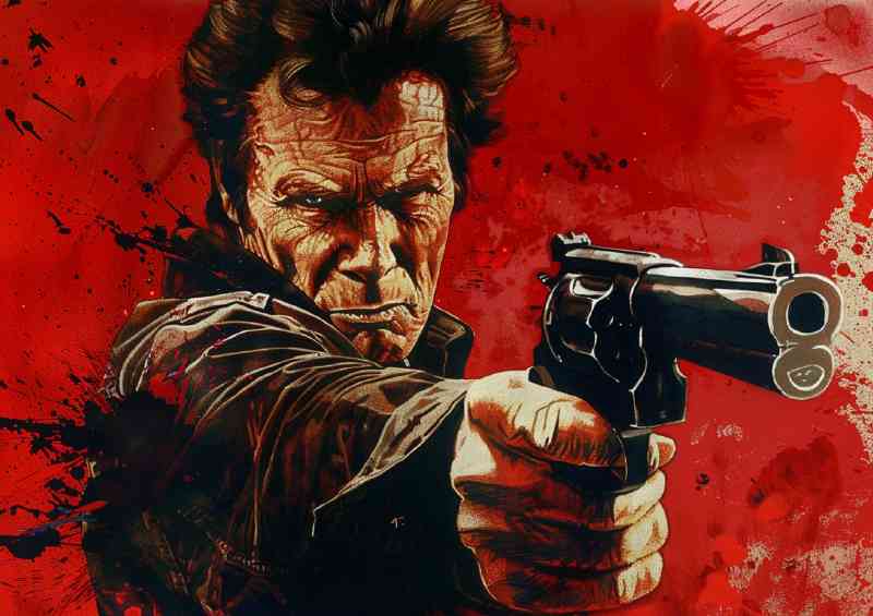 Clint Eastwood as enhanced Patrick Stlion | Metal Poster