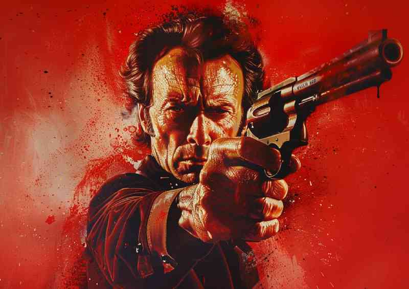 Clint Eastwood punk in red | Di-Bond