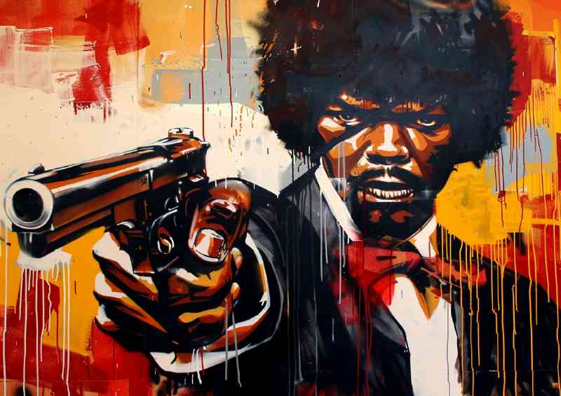 Graffiti style samual jackson in tux | Canvas