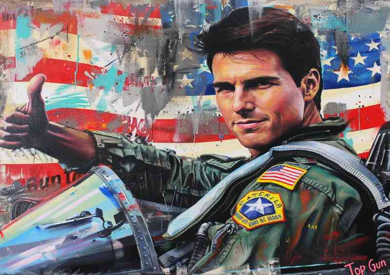 Graffiti style top gun tom cruise | Metal Poster