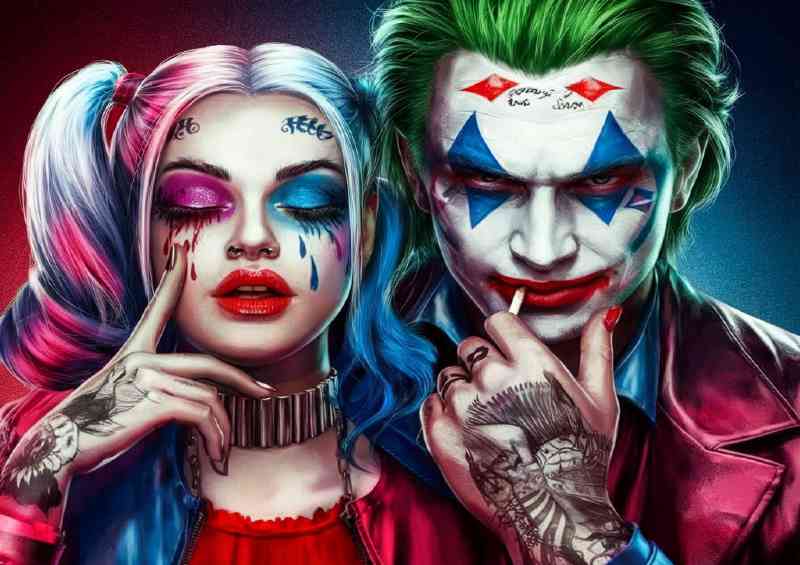 Love harley quinn and joker | Metal Poster