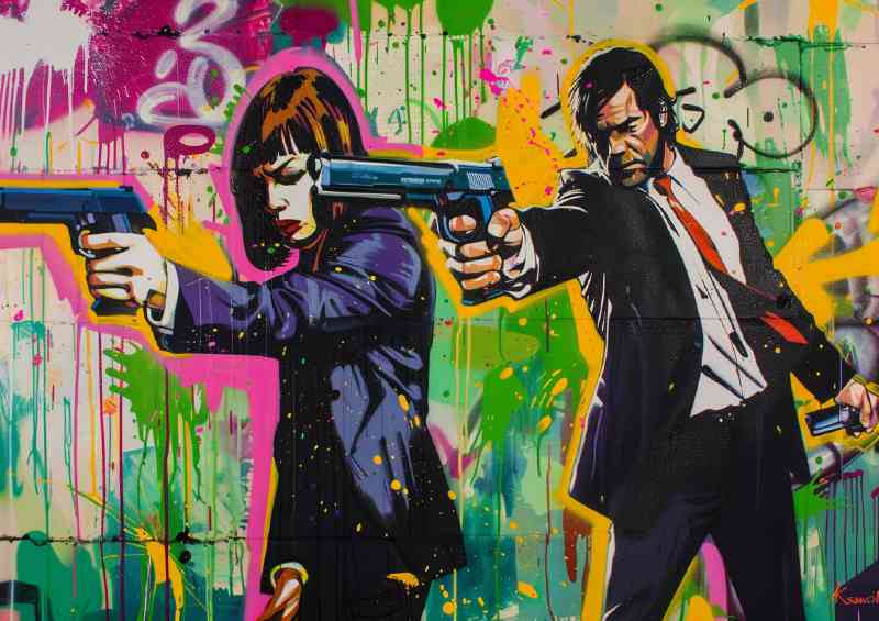 Street art style pulp fiction poster | Canvas