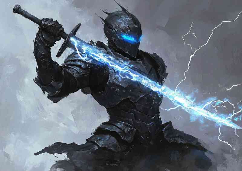 Amoured knight futuristic holding sword | Di-Bond
