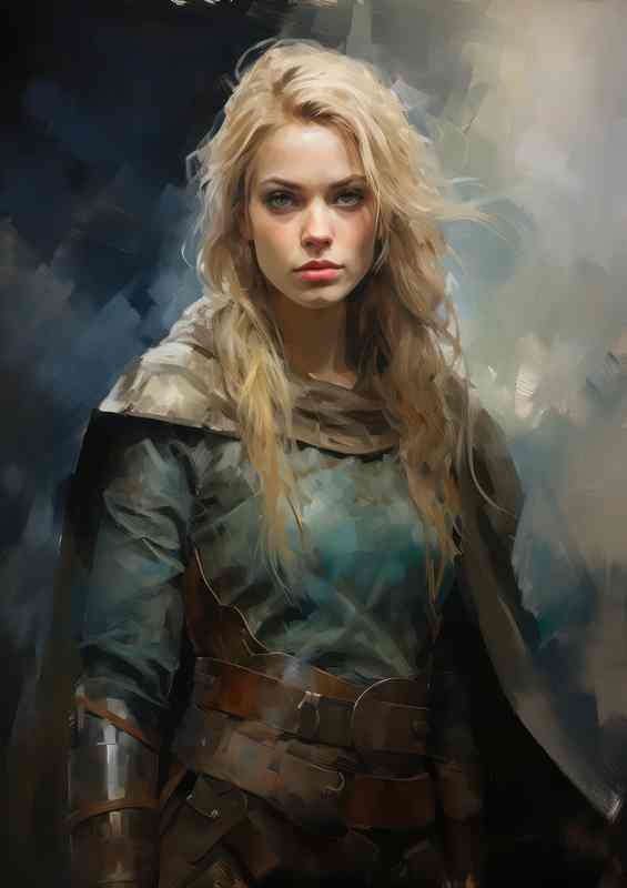 The Golden Age of Norse viking woman fighting | Metal Poster