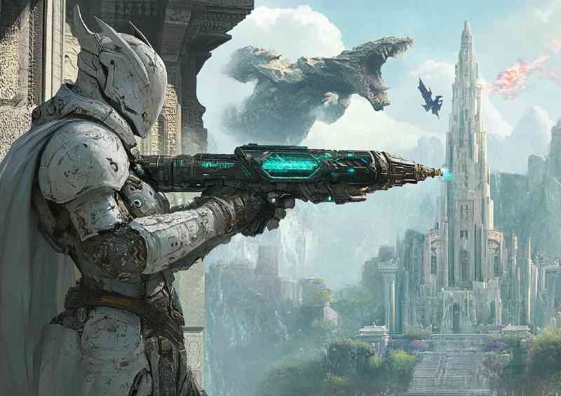 Fantasy knight holding future wepon | Di-Bond