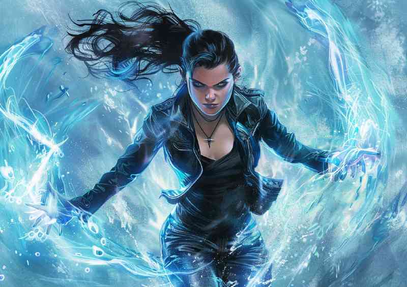 Female wizzard training | Metal Poster