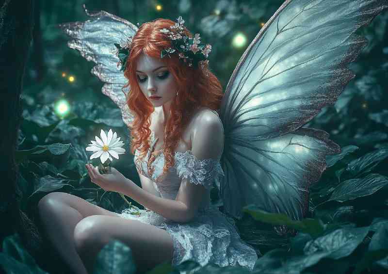 Firy sitting with large wings | Metal Poster