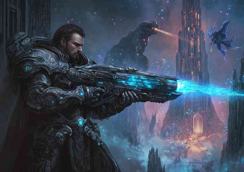 Futuristic knight fantasy gun | Di-Bond