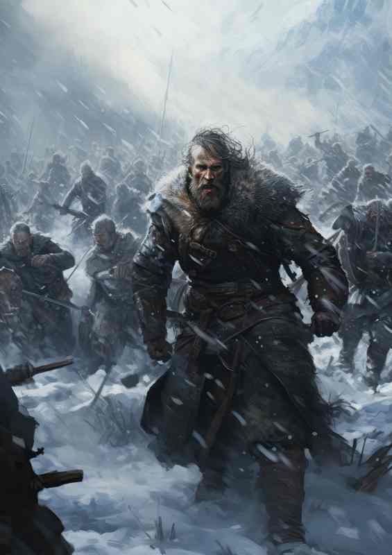 The Legacy Viking Explorers fighting in battle in the snow | Poster