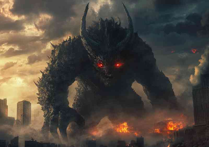Giant creature with horn features fantasy | Poster