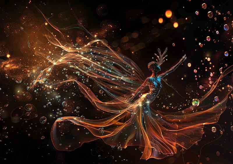 Glowing fairy and bubbles | Poster