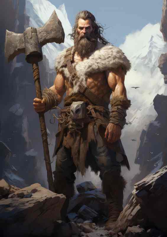 Volsunga Saga Norse Mythology Axe Poster