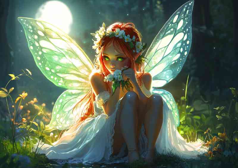 Little fairy beautiful moon | Metal Poster