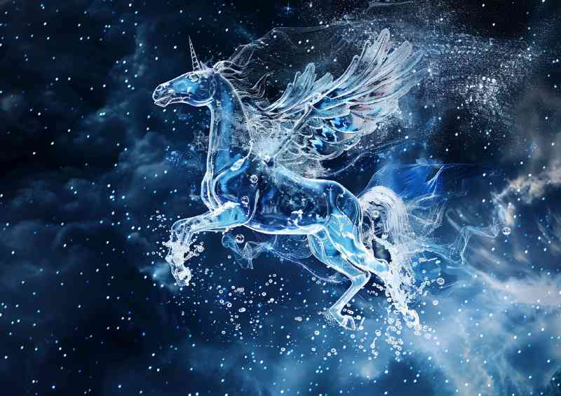 Pegasus in light blue water | Poster