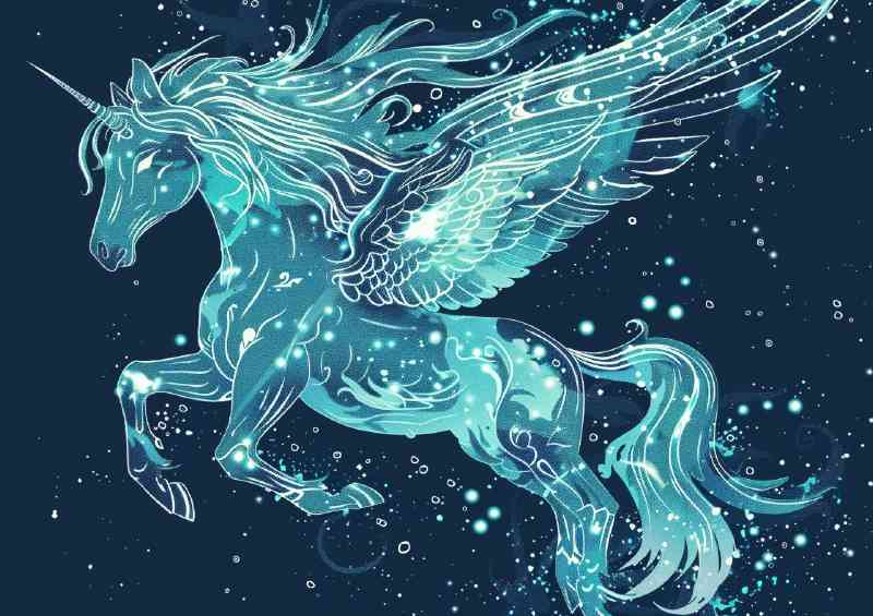 Pegasus made from water | Metal Poster