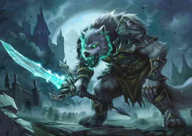 Snarling white wolf | Poster