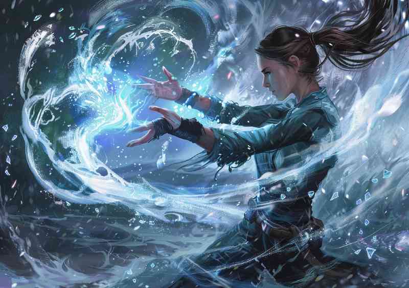 Woman air bender training | Poster