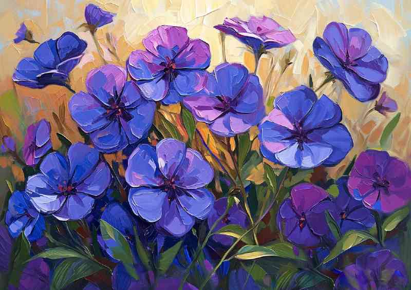Hand painted flowers sunshine in purple | Canvas