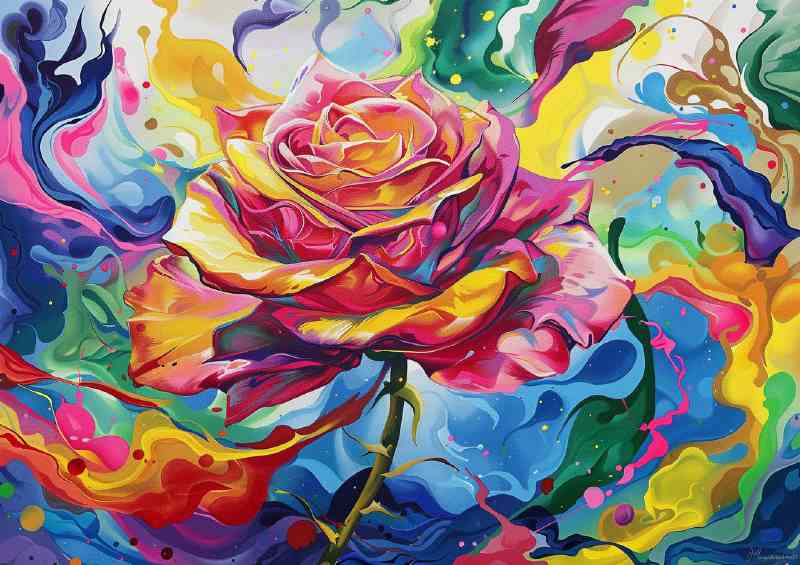 Rose in the centre | Metal Poster