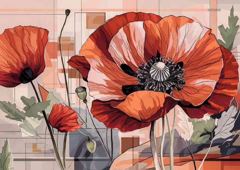 Vibrant and artistic representation of poppy | Di-Bond