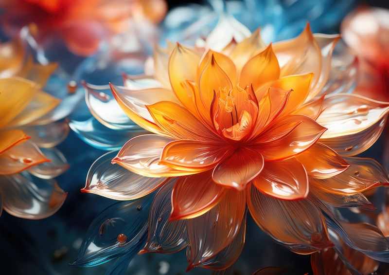 Water lillys style orange | Di-Bond