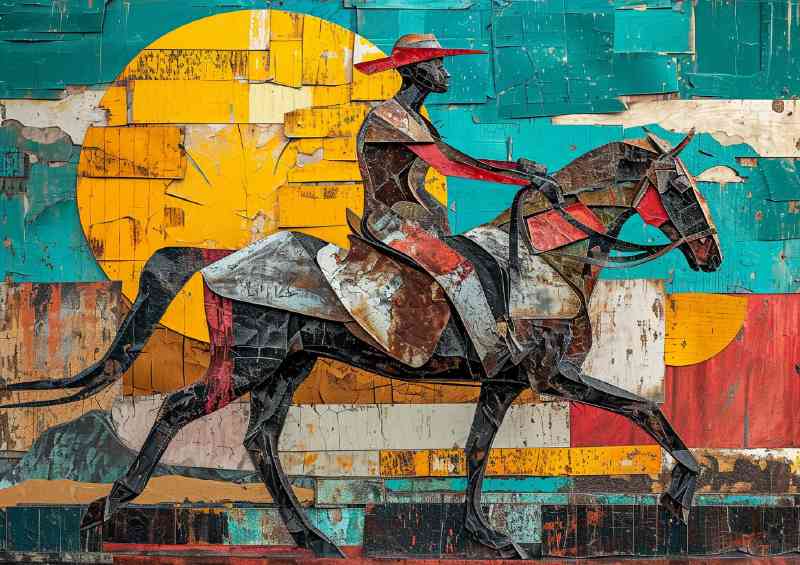 Abstract horse street art | Metal Poster