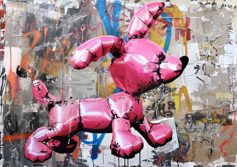 Ballon dog street wall | Poster
