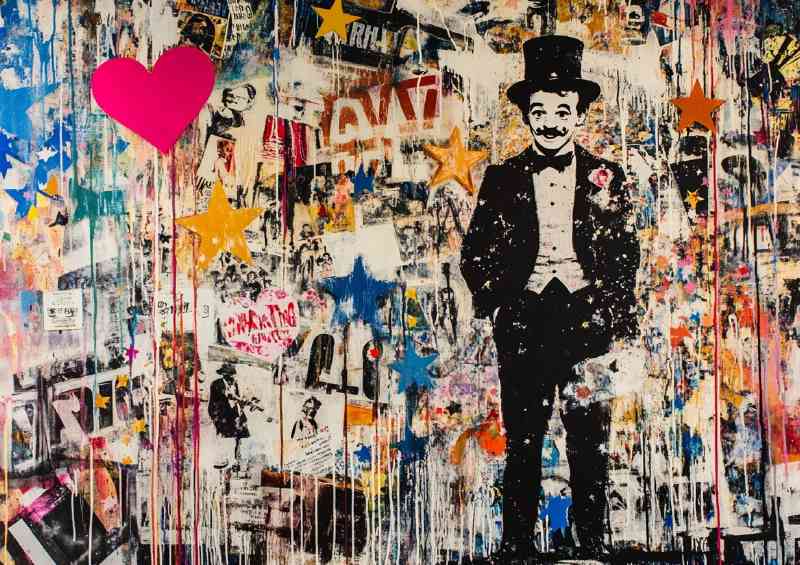 Charlie chaplin street art graffiti | Di-Bond