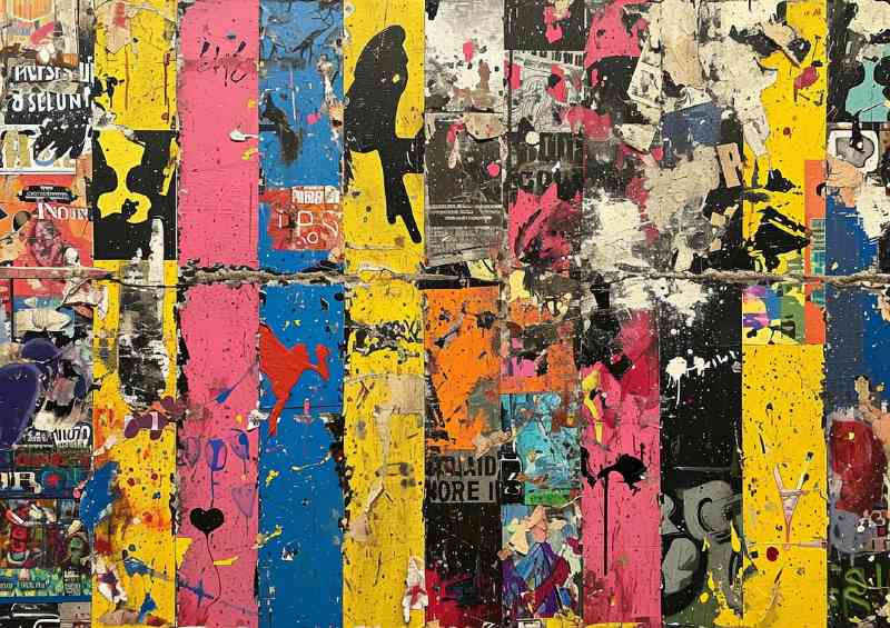 Collage sticker graffiti | Metal Poster