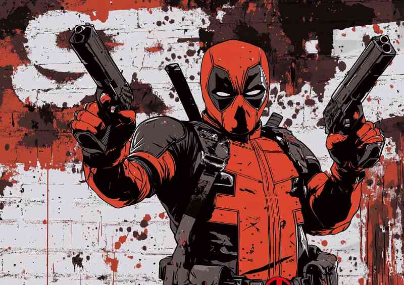 Deadpool vector style street graffiti | Di-Bond