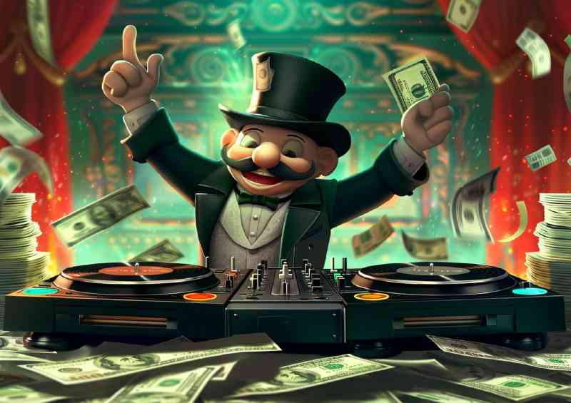 Dollar bills and the money man dj | Metal Poster