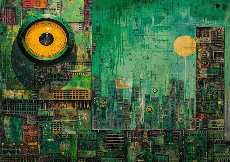 Green painted graffiti wall | Di-Bond