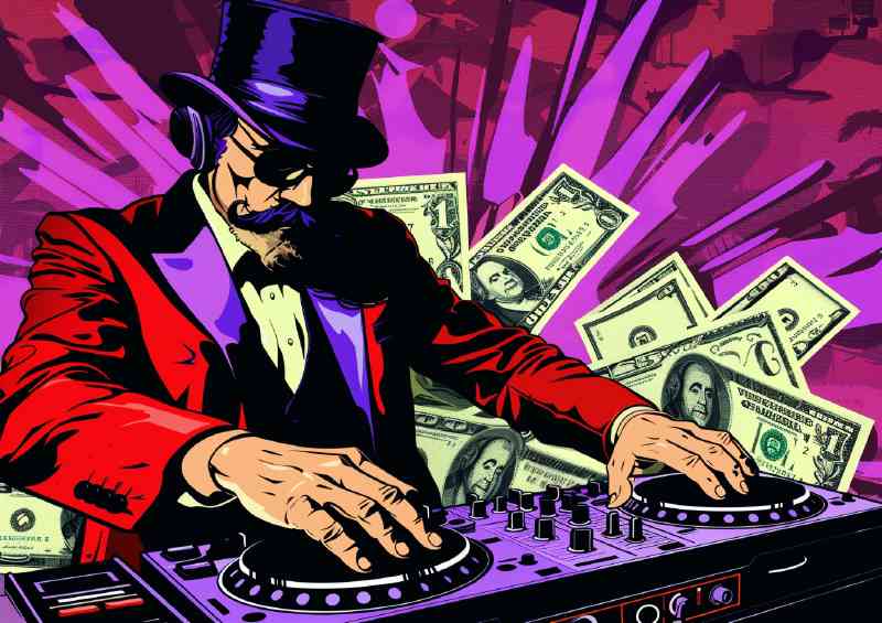 Monopoly money graffiti dj | Canvas