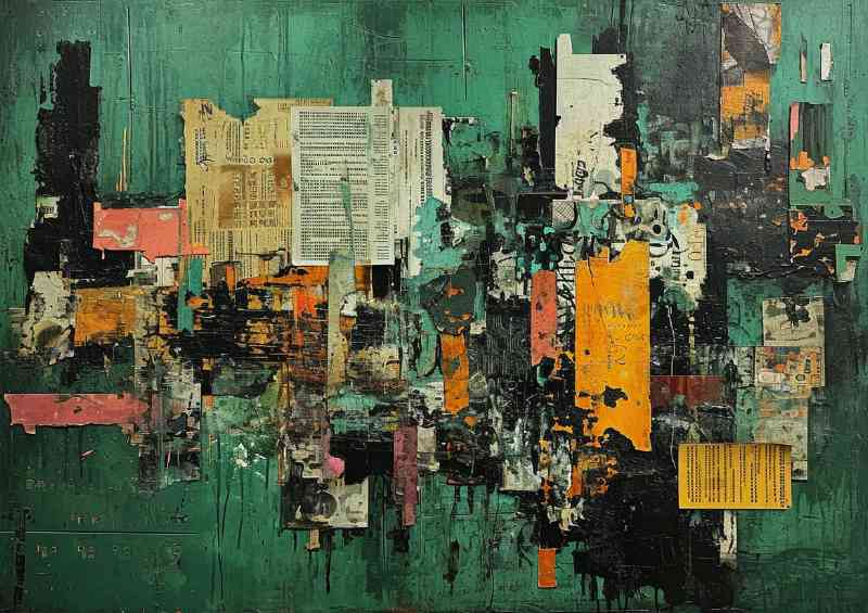 Shabby green painted wall | Poster