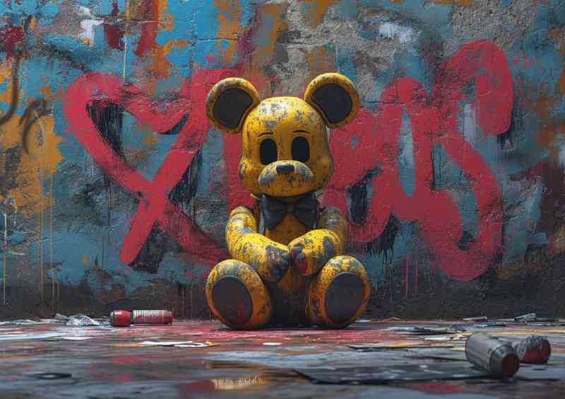 Teddy in the corner graffitti | Poster