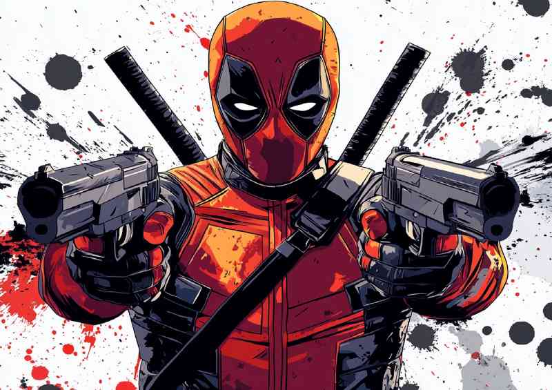 Vector art style deadpool | Metal Poster